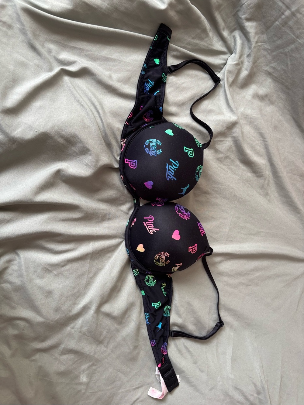 PINK Victoria's Secret Black Logo Bra